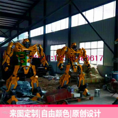 铁艺大黄蜂雕塑门口变形金刚摆件大型机器人模型金属汽车人装饰品+