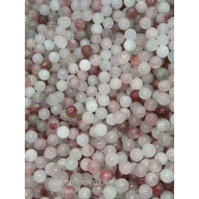 天然玉石散珠a货批发桂林鸡血玉珠子DIY项链手链饰品玉石配件