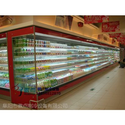 鲜牛奶冷藏柜定做2米，超市直角水果风幕柜，随州生鲜食品保鲜徽点品牌