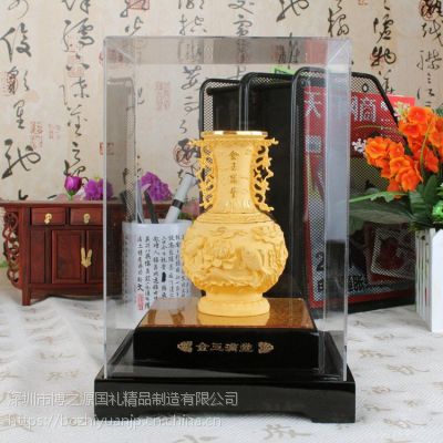 绒沙金金玉满堂花瓶摆件 绒沙金工艺品乔迁 家居装饰摆设礼盒包装厂家直销