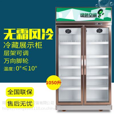 飞尼特LG-1050L玫瑰金双门饮料柜冷藏展示柜超市冷柜厂家直全国联保
