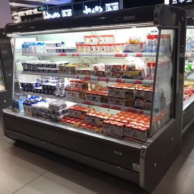 郑州风幕柜超市酸奶水果冷藏展示柜厂家定制