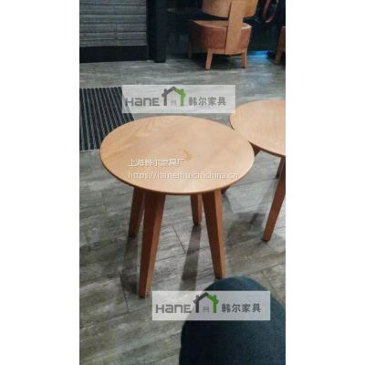 韩尔工厂直销 武汉咖啡厅桌椅 咖啡实木桌椅定做