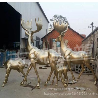 武汉雕塑厂、园林景观动物图片、玻璃钢仿铜表面处理、房地产雕塑制作安装