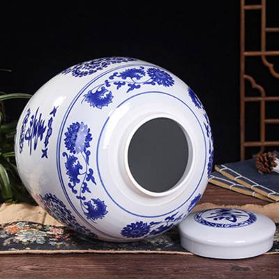 青花瓷骨灰坛陶瓷骨灰罐骨灰盒骨灰盅山水图瓷器骨灰坛罐