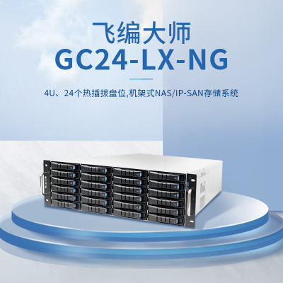 飞编大师GC24LXNG国产化千兆磁盘阵列企业级网络存储数据记录