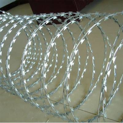 广东高州刀片刺绳刺网定做异型砖墙防护高锌刀片刺笼