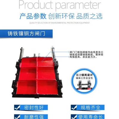 德州定制 铸铁闸门 铸铁镶铜闸门 附壁式铸铁闸门