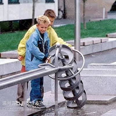 户外公园不锈钢玩水设备水阀戏水水车阿基米德取水器非标定制组合无动力戏水玩儿童沙游乐设施