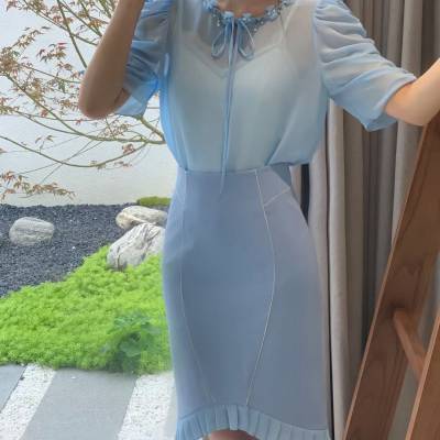 芳霖25夏设计师连衣裙上衣半裙 女装实体店货源 品牌女装气质名媛风