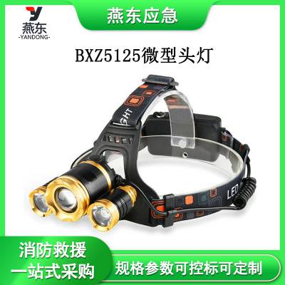 BXZ5125微型头灯3头T6塑料强光应急灯可充电远射照明灯