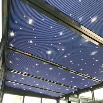 日照智能蜂巢帘 阳光房电动遥控蜂巢天棚帘 别墅家居阳台遮阳蜂巢帘