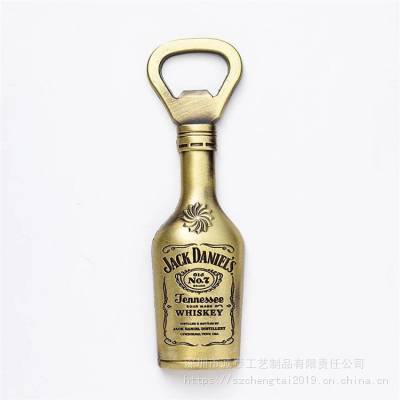 古黄铜浮雕开瓶器，锌合金礼品，啤酒形状起瓶器