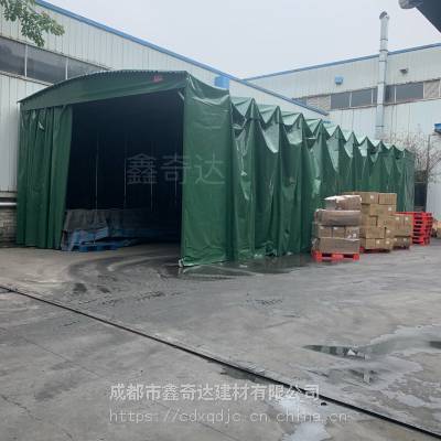 免费上门测量安装 新繁批发仓库活动式推拉雨棚 雨棚定制 折叠雨棚定制