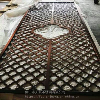 中式、欧式风格电镀仿铜拉丝雕花屏风 酒店各隔断