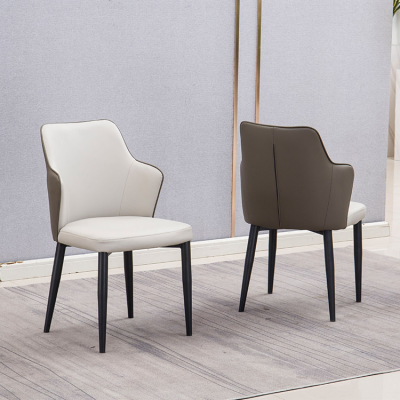 北欧轻奢餐椅家用餐厅凳子现代极简铁艺简约创意设计靠背软包椅子