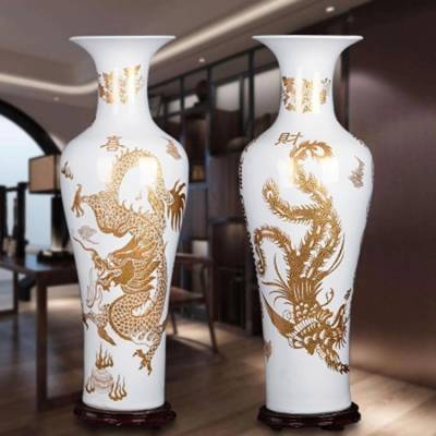 景德镇陶瓷大花瓶摆件 现代中式客厅落地中式新房装饰品大瓷瓶