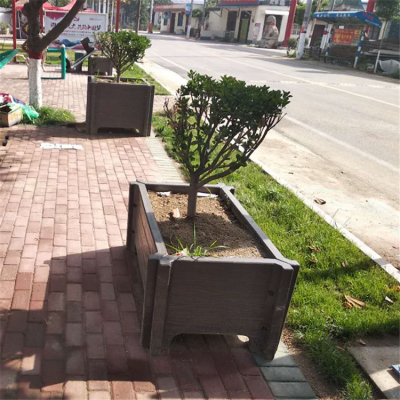 预制钢筋混凝土仿木花槽 美化公园道路组合落地花池 成品花桶