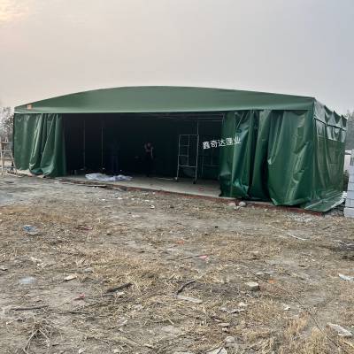 商铺手摇伸缩雨棚 工地仓库移动式推拉雨蓬 固定蓬定制