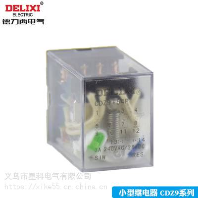 德力西电气CDZ9-62PL中间继电器DC12v24v电磁继电器AC220v交直流