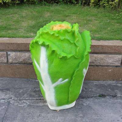 玻璃钢白菜雕塑 高要蔬菜雕塑造型 仿真玻璃钢雕塑