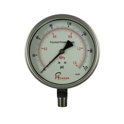 PIONEER優(yōu)質(zhì)100mm徑向安裝式全不銹鋼耐震壓力表