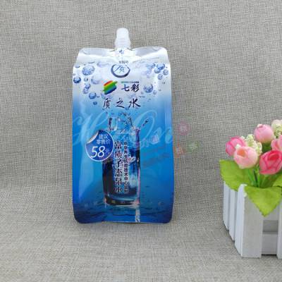 四边封矿泉水吸嘴袋 定制印刷 485ml小分子弱碱富氢水铝箔袋 袋装水