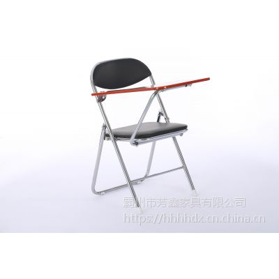 培训椅带写字板会议记者椅塑料折叠一体桌椅教学写子办公塑钢椅子
