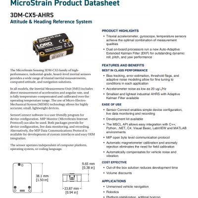 Ӧ LORD-MicroStrain 3DM-CX5-25AHRSԲϵͳ