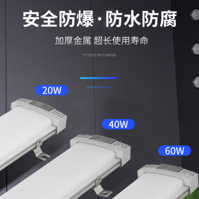 防爆荧光灯 防腐防水长条吸顶灯LED防眩隔爆应急照明灯60w节能环保