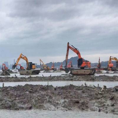 温州水上浮筒挖掘机出租清淤