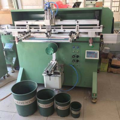 花盆丝印机加工多福塑料花盆网印机环球加仑园艺陶瓦花盆丝网印刷机