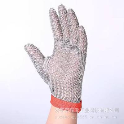 五指款不锈钢手套 五级防切割 电锯服装裁切屠宰钢丝手套
