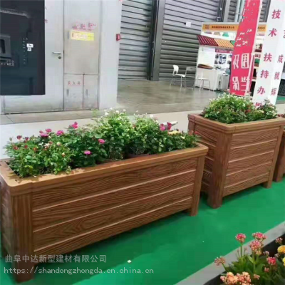 泰兴成品组合式水泥仿木花箱 种植景观仿木花桶花盆