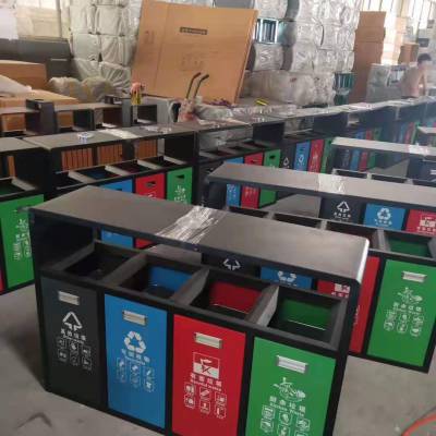 太原户外环保四分类垃圾桶 不锈钢镀锌板垃圾箱厂家价格优惠