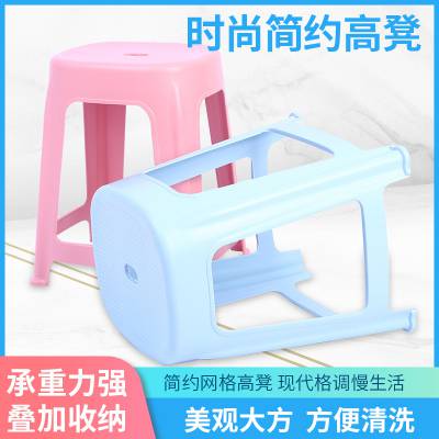 塑料凳子家用加厚客厅椅子简易熟胶高凳餐桌凳子经济型塑料方板凳