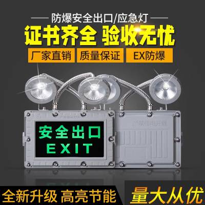 防爆双头照明灯LED安全出口消防应急灯疏散标志二合一指示灯