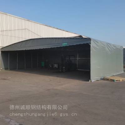 杭州膜结构大型工地推拉棚工业仓库帐篷带轮电动帐篷