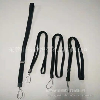 厂家批发订做10mm宽可移动调节扣的黑色涤纶扁绳带做手腕带用