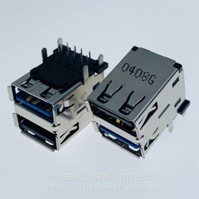 USB AF 3.0+2.0˫ĸ/90ֱĽŲDIP//L=18.5mm