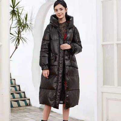 宝莱国际羽绒服 中长款大码羽绒服 晕染国风外套 品牌折扣女