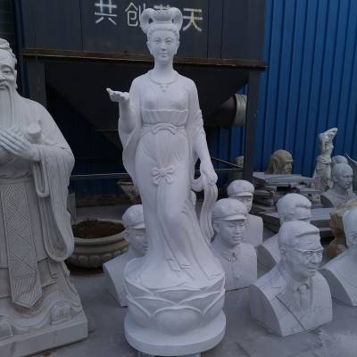人物雕塑汉白玉荷花仙子雕塑中式石雕人物厂家定做