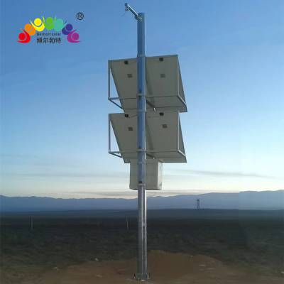 博尔勃特 河道监测光伏发电风光互补太阳能监控供电系统6米监控杆