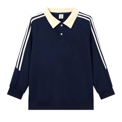聚会团建服装 餐饮奶茶员工工作服Polo卫衣三条杠时尚秋冬翻领衫