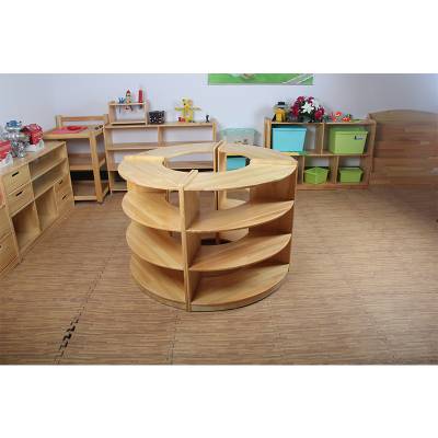 山东临沂幼儿园家具厂家 厚朴幼教装备 儿童转角组合柜 实木家具