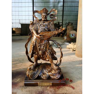 四大护法佛像定做纯铜铸造大型寺院铸铜72厘米四大金刚铜像摆件