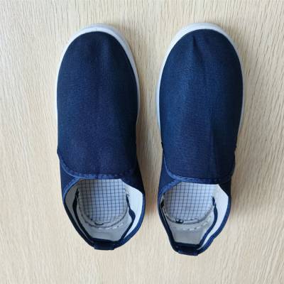 蓝色帆布中巾鞋 防静电工作鞋 柔软舒适SPU底 透气无尘鞋