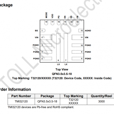 拓尔 TMI32120 输入 18V 输出电流12A DC-DC 转换器 TMI3388A TMI32080 TMI32561