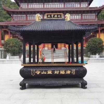 诚悦供应 大殿前铸铁香炉 庵堂带盖香炉