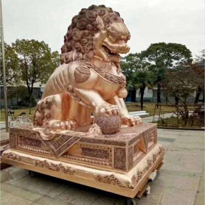 工艺品***门狮黄铜城市故宫狮2.1米动物铜雕塑订做铸铜动物
